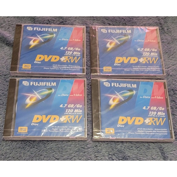 4 - NIP‎ Fujifilm DVD +RW 4.7 GB/GO Disc for Data and Video Rewritable - Picture 1 of 3
